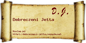Debreczeni Jetta névjegykártya